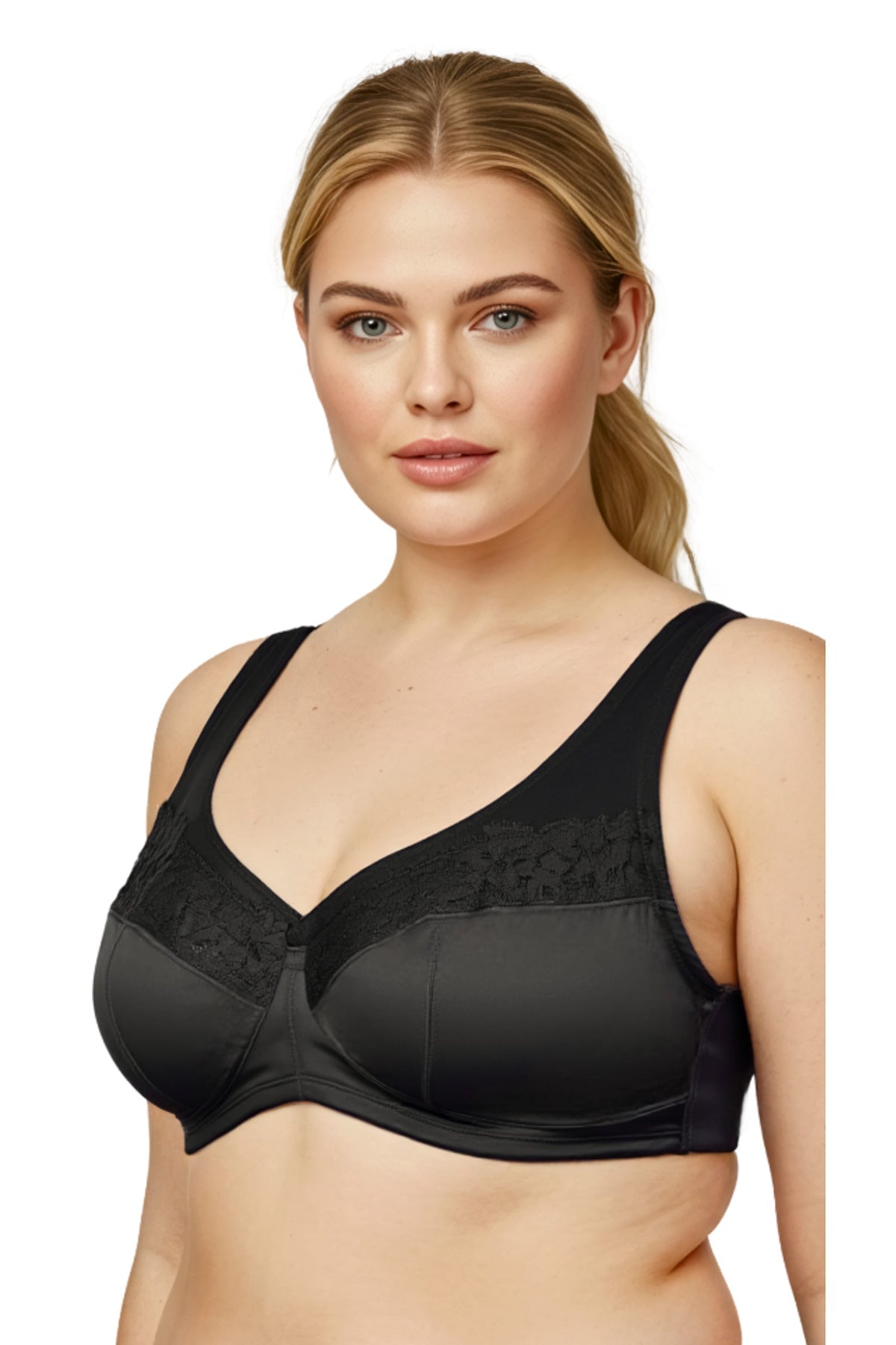 BLS - Daisy Non Padded Minimizer Bra - Black