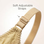 Pack of 4 Beige Cotton Wireless Non-Padded Bra for Women – Soft Comfortable Everyday Support Bra with Adjustable Straps & Hook Closure